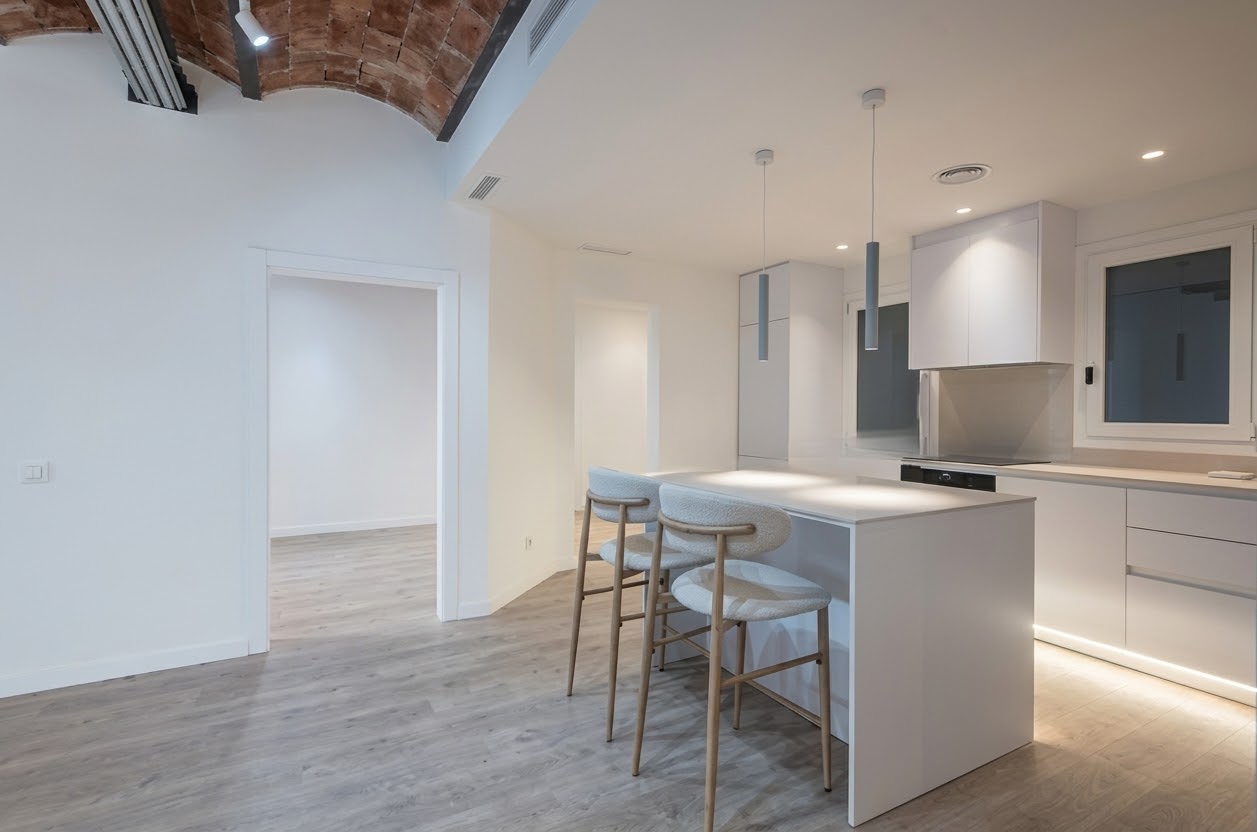 Fluidez entre cocina, comedor y espacios